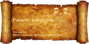 Paneth Karolina névjegykártya